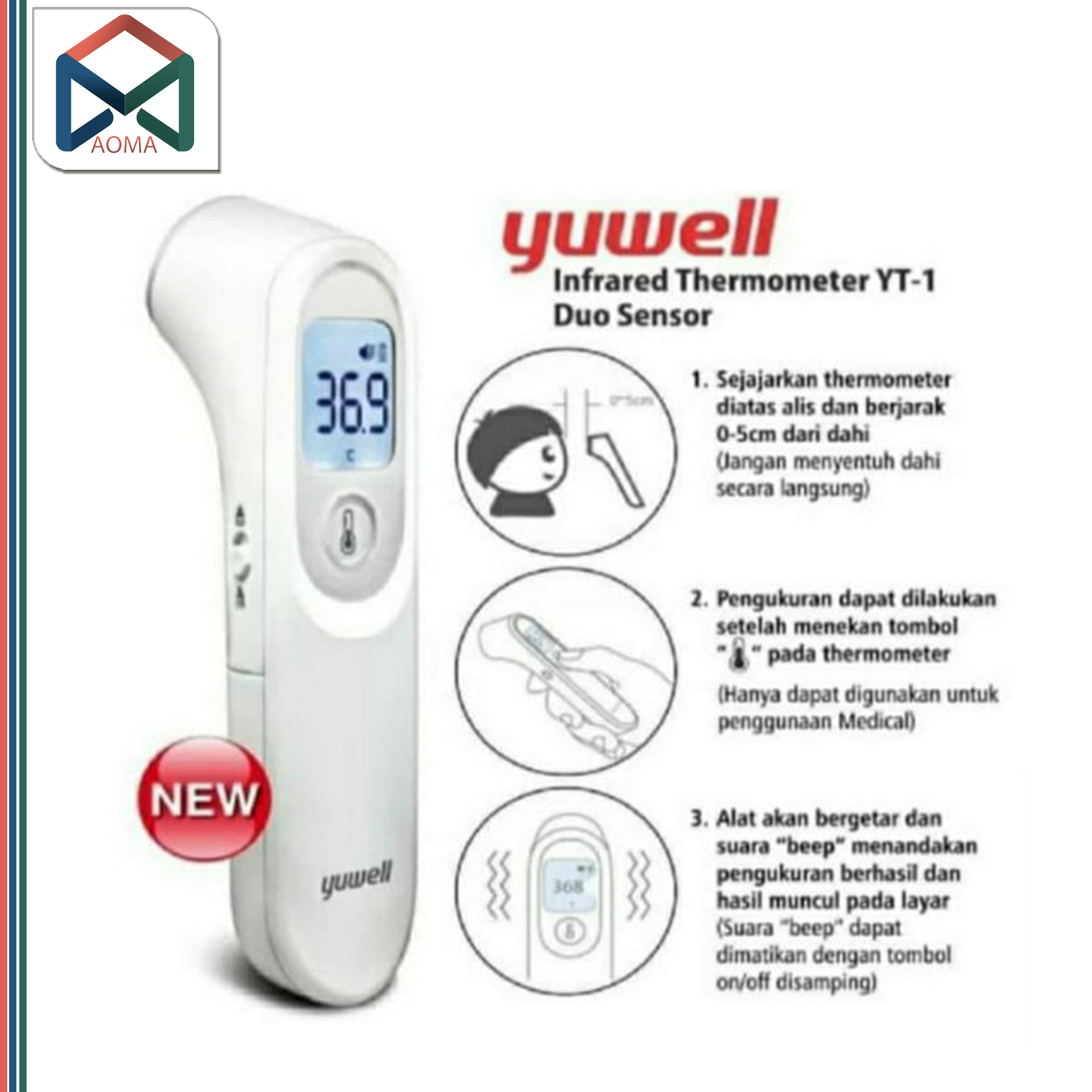 YUWELL YT 1/ TERMOMETER YUWELL YT1/ THERMO GUN YUWELL YT 1 Lazada