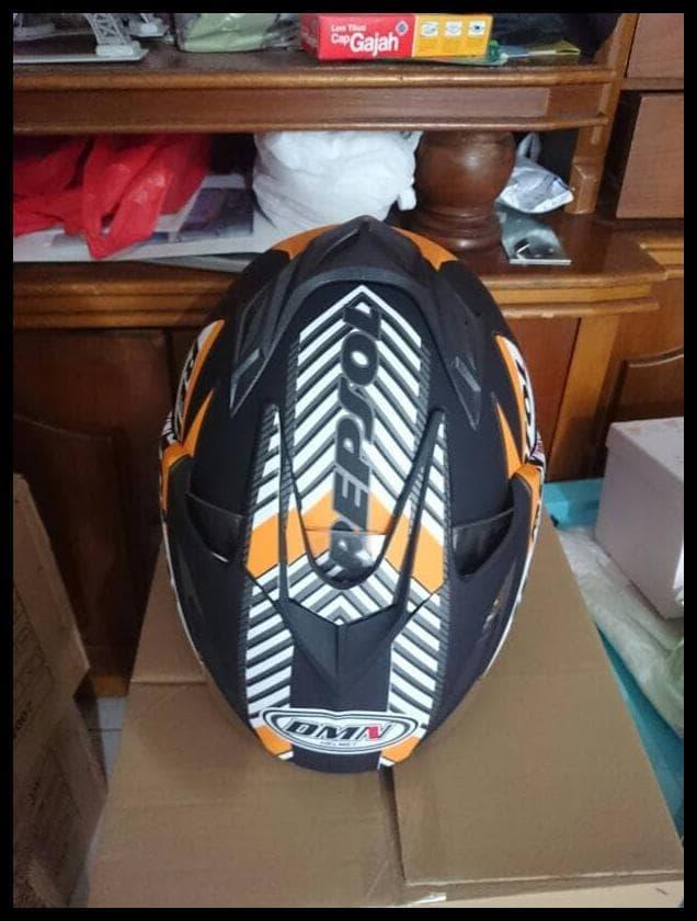 Helm 2 Kaca (Double Visor) Murah Black Doff Marquez Repsol Honda Dmn