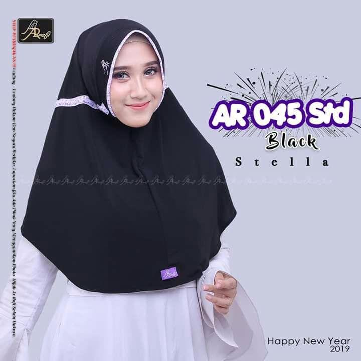 Hijab instant Arrafi Talita List Bunga (warna Black) AR45Bu - hijab jilbab instan khimar kerudung bergo arrafi cadar best seller fashion baju muslim wanita dress atasan kemeja blouse muslimah casual formal daily jumpsuit