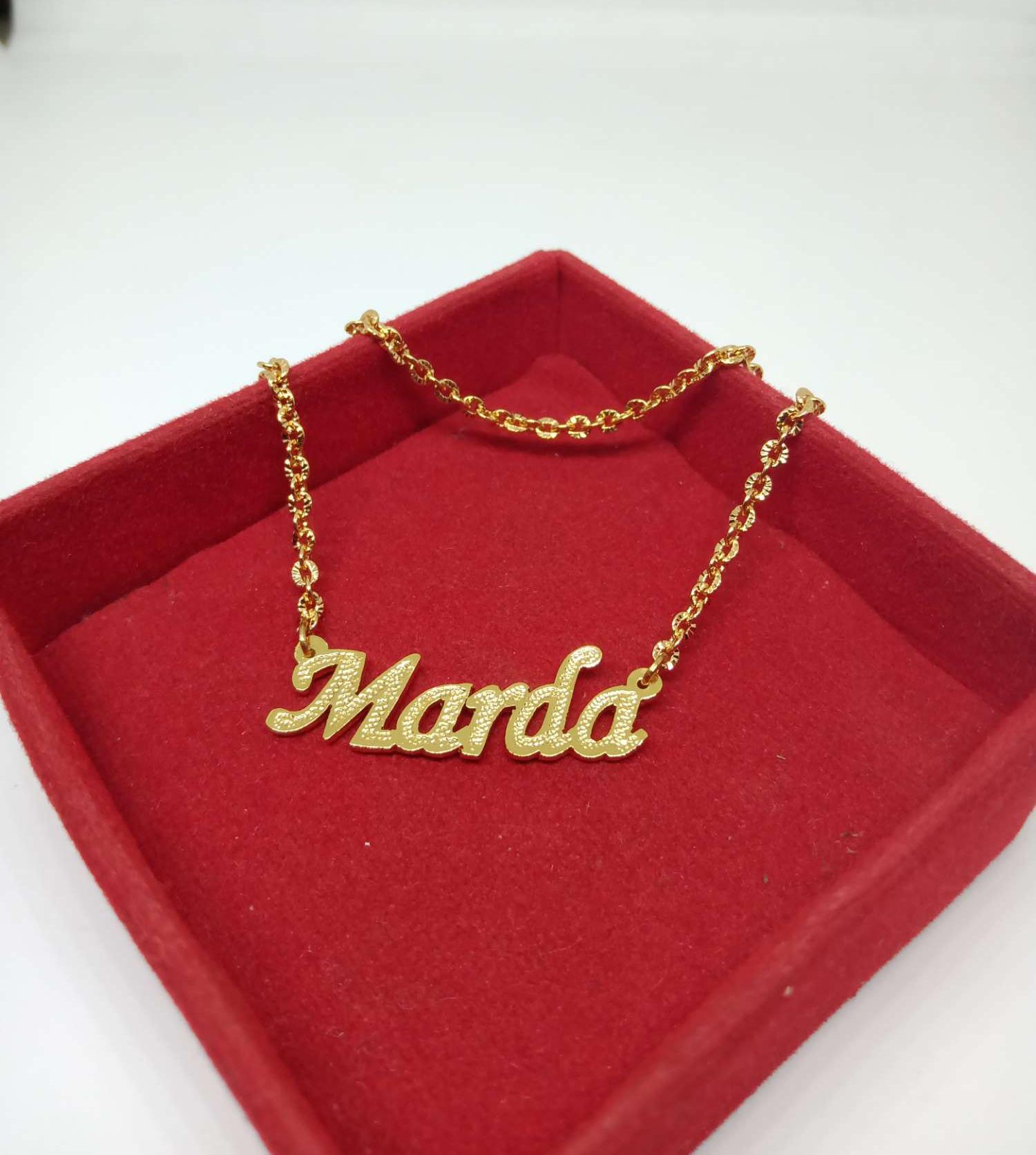 kalung nama lapis emas - grafir 
