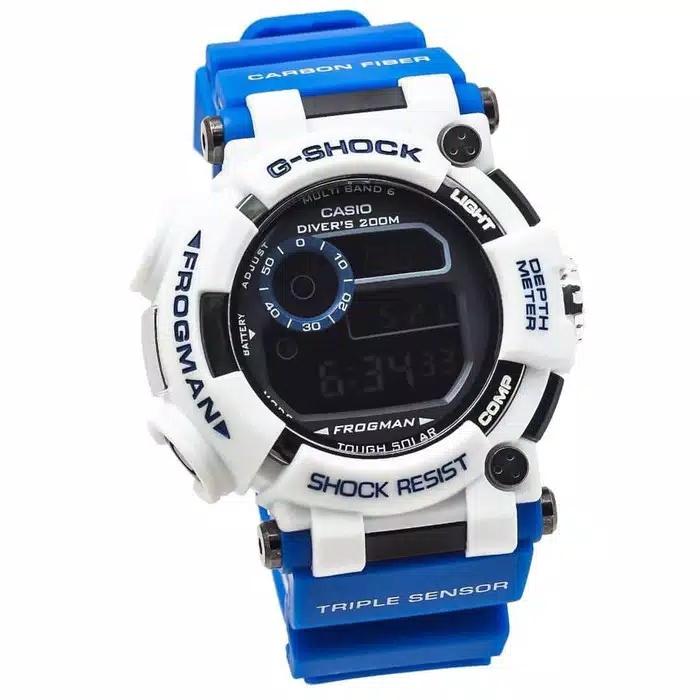 JAM TANGAN G-SPORT PRIA FROGMAN G_SHOCK_G PUTIH ABU STRAP RUBBER VARIASI WARNA BISA COD