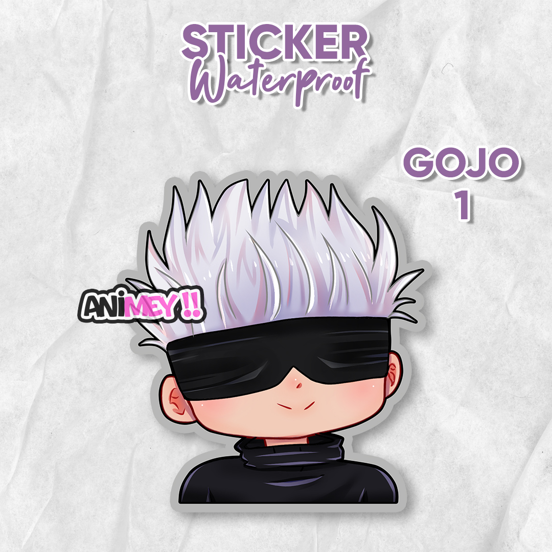 Stiker Gojo Satoru Chibi / Sticker Anime Waterproof / Jujutsu Kaisen ...