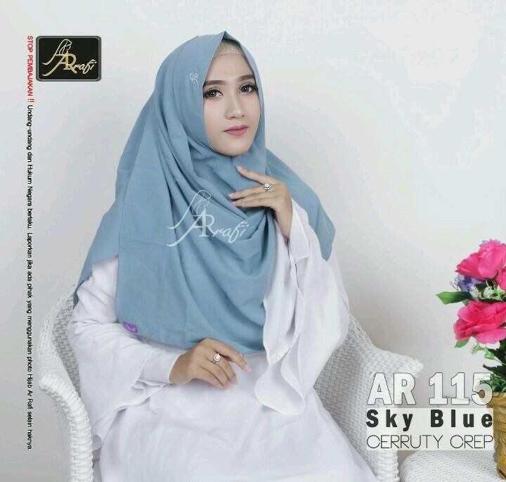 Hijab Arrafi AR 115 Sky Blue Jilbab Instan Ar Rafi Pashmina Instan Pastan Bergo Kerudung Khimar
