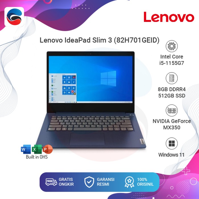 Lenovo Laptop Ideapad Slim 3i 14itl6 Intel Core I5 8gb 512gb Win 11 [82h701geid] Lazada Indonesia