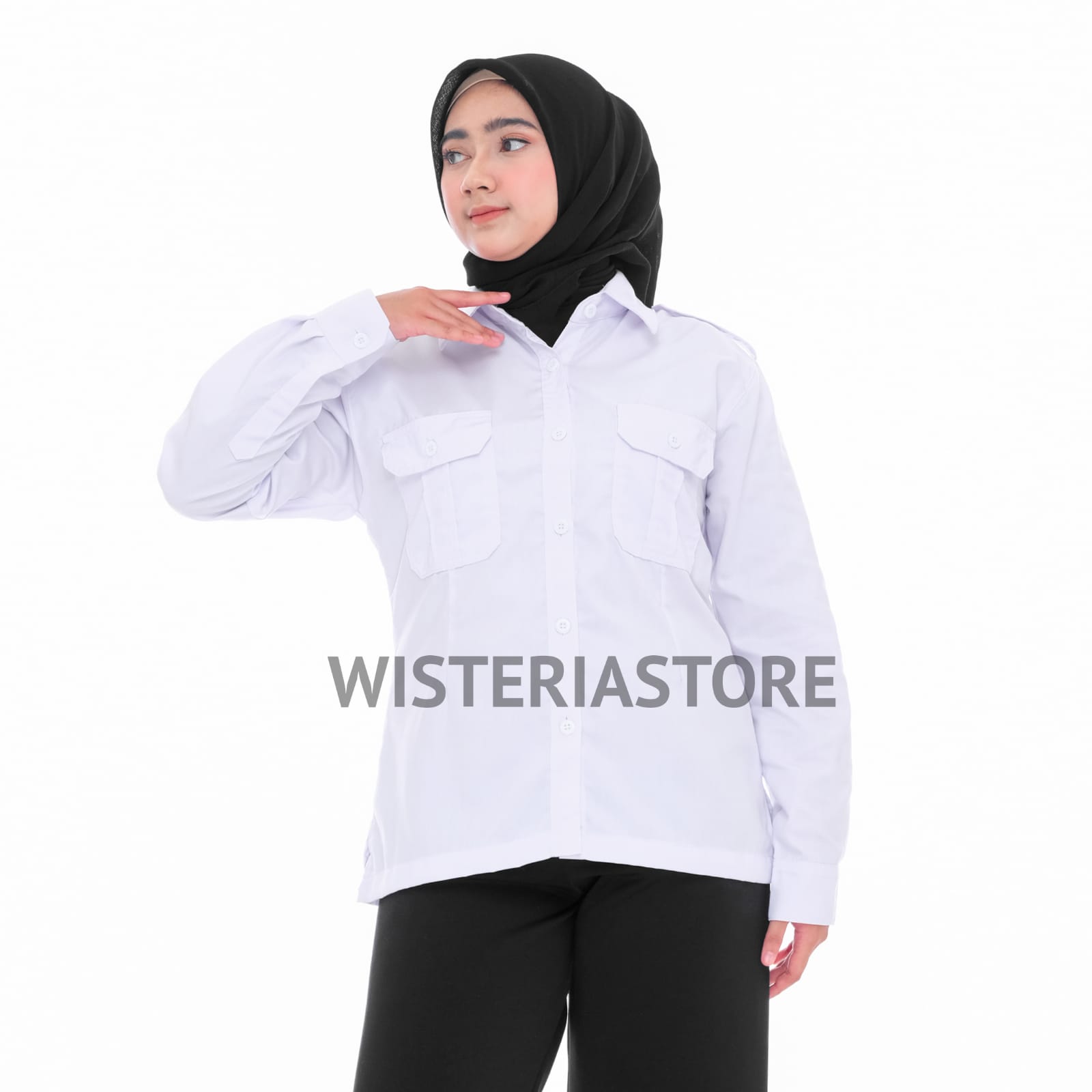 Kemeja Putih Pns Wanita Baju Dinas Putih kerja wanita Baju Pdh Putih ...
