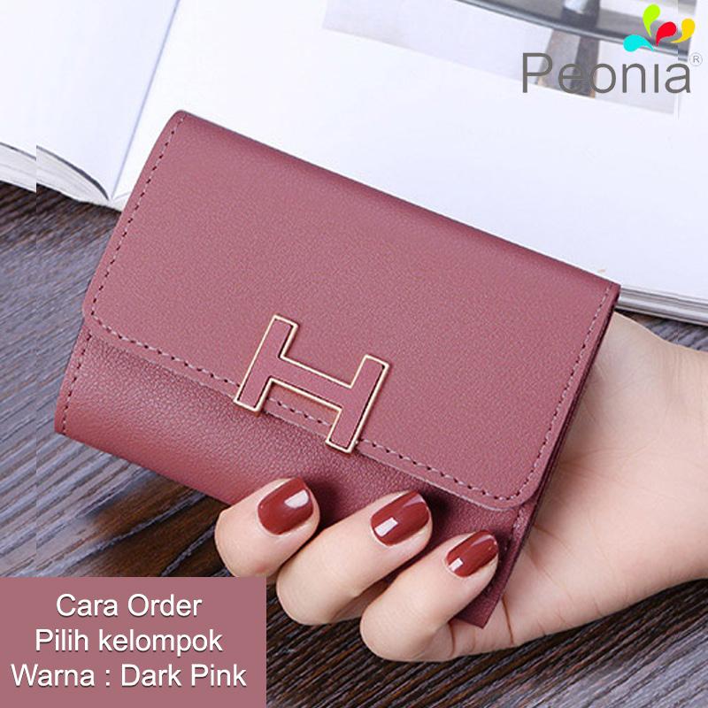 Peonia - Dompet Wanita Kecil Lipat Import - Wallet - Korea Fashion Style - H Short