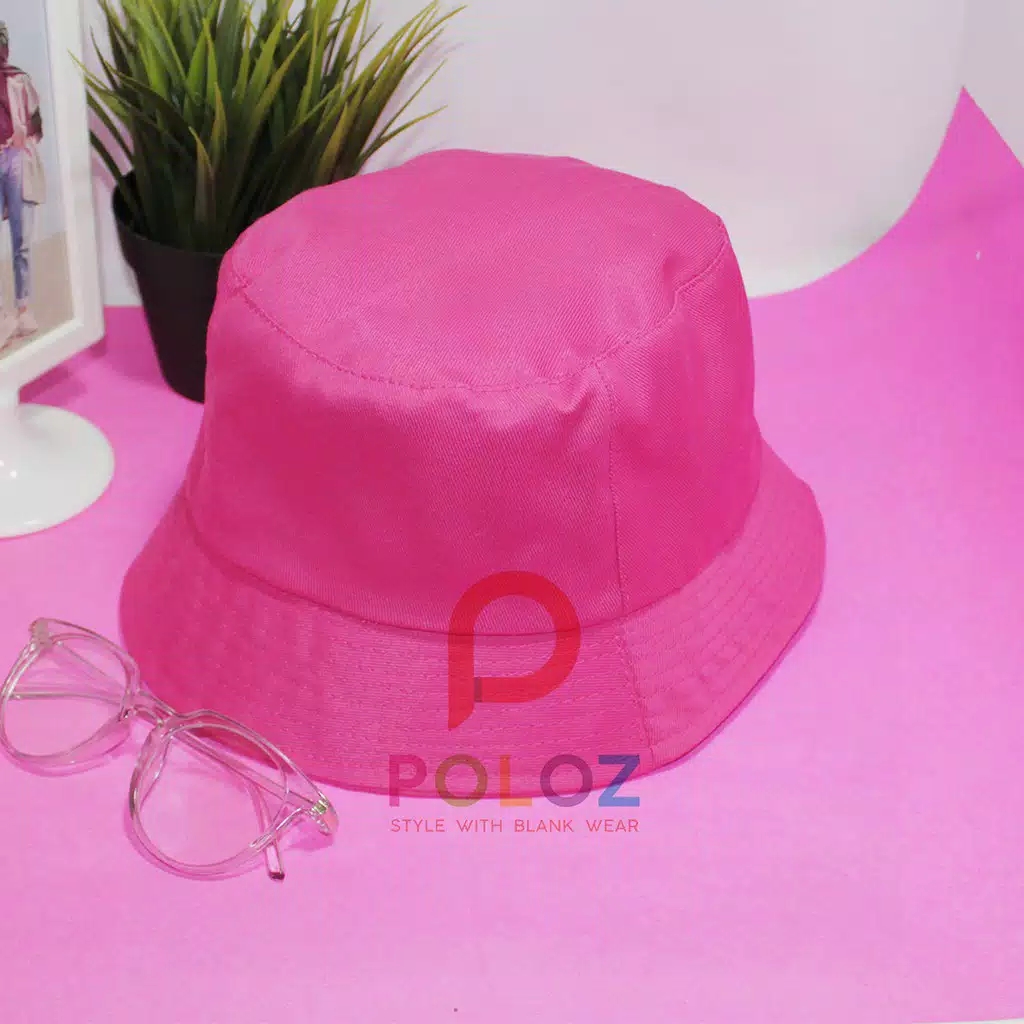 Topi Bucket Hat polos murah warna hitam 