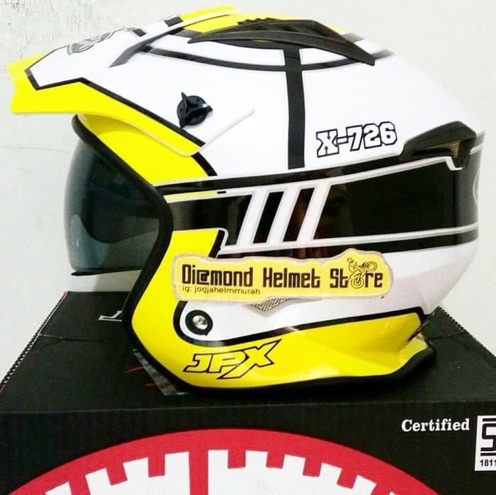 Helm JPX MX 726 motif Target Yellow White mirip Airoh Trr S