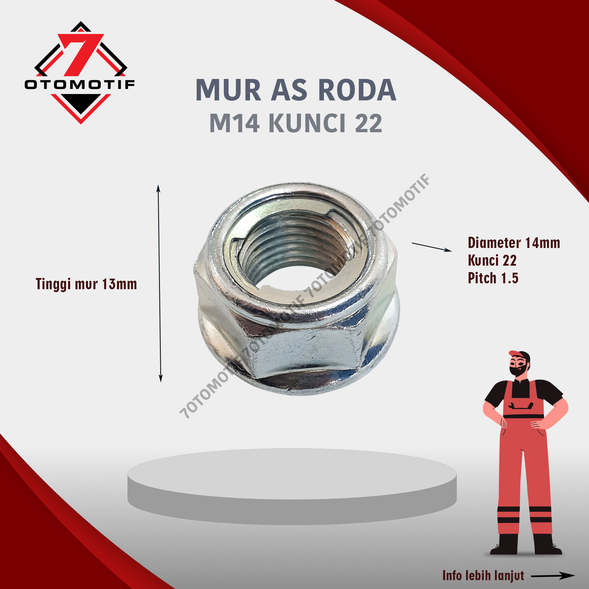 Mur As Roda Belakang Mio Fino GL Pro RX King M14 Kunci 22 | Lazada ...