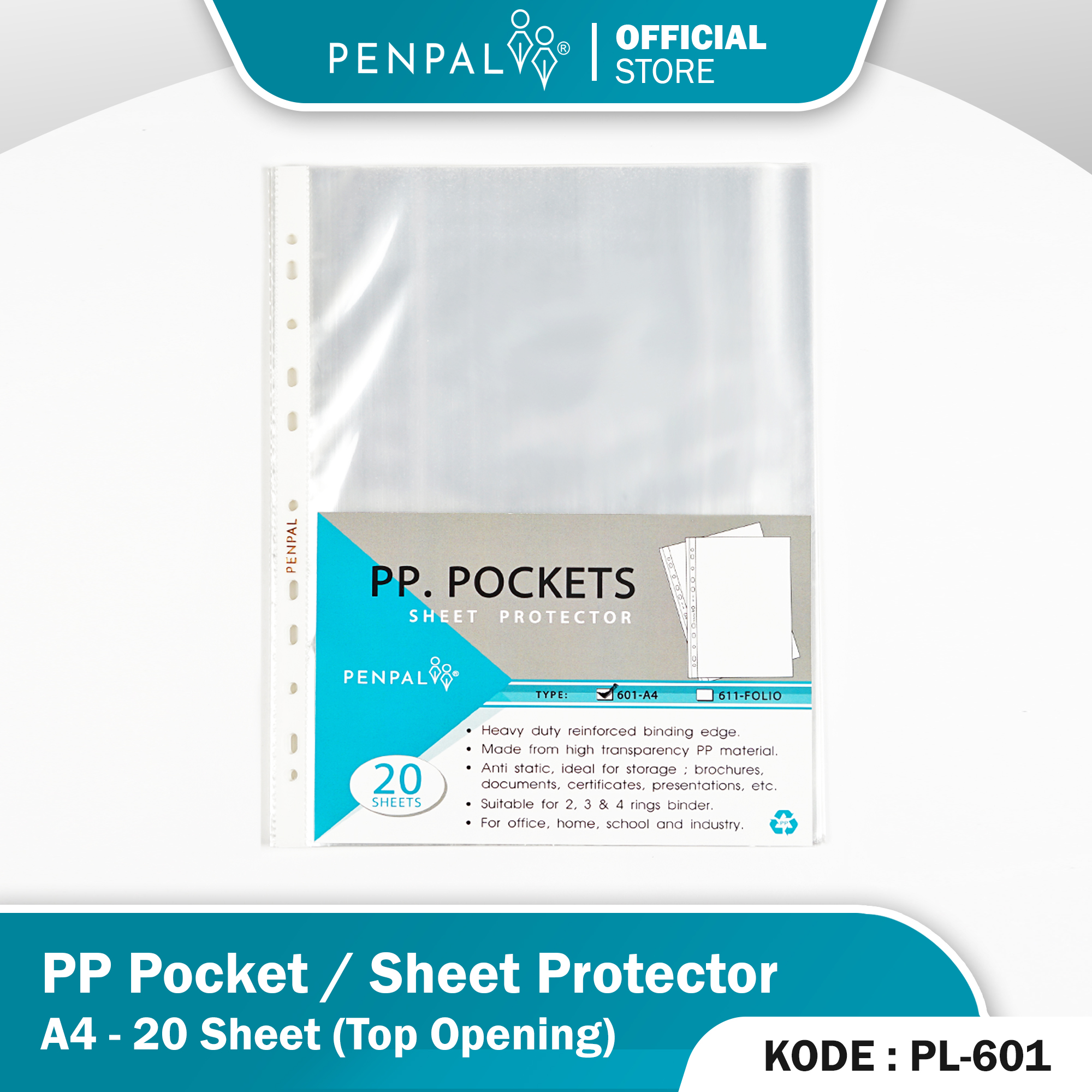 Penpal PP Pockets Sheet Protector A4 PL-601 [20 Sheets] | Lazada Indonesia