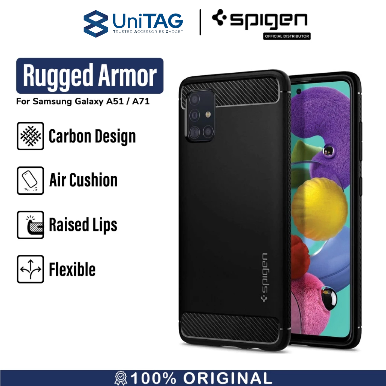 Case Galaxy A51 A70s A70 A50s A50 A30s Spigen Carbon Fiber