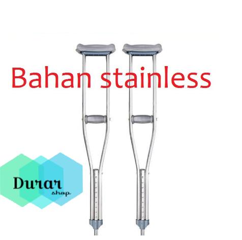 Tongkat ketiak/tongkat bantu jalan bahan stainlis tongkat kruk (HANYA SATU) Ada Ukuran S,M,L