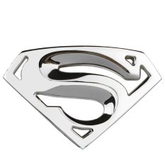 3D 3 M Chrome Emblem Auto Logo Superman Badge Logam Aksesoris Motor Mobil Styling Lucu Stiker Mobil (perak) -Intl