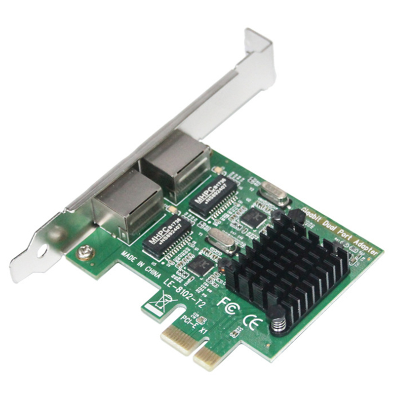 Bảng giá Dual-Port Slot Pci-E X1 Rj45 Interface Gigabit Ethernet Network  Card 10/100/