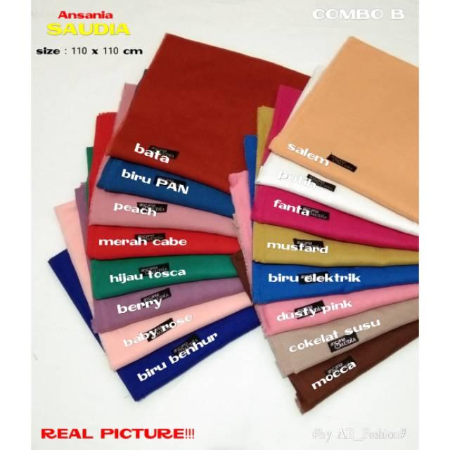 Jilbab Saudia Ansania COMBO B (Kerudung Rawis Segiempat) /HIJAB RAWIS