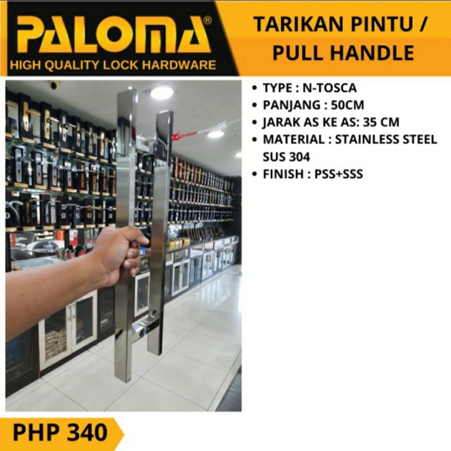 Pull Handle Paloma N-Tosca PSS+SSS 500mm PHP 340 Tarikan Gagang Pintu Pull Handle Paloma N-Tosca PSS+SSS 500mm PHP 340 Tarikan Gagang Pintu