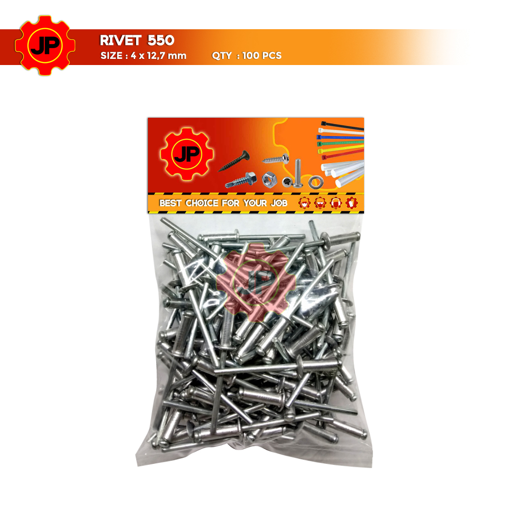 Paku Ripert PAKU RIVET 4 X 12.7 MM 550 BLIND RIPET RIFET TEMBAK ALUMINIUM 100 PCS ...