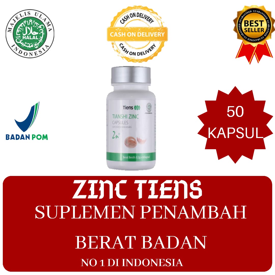 Tiens Zinc Capsules Isi 50 Kapsul.// Suplemen Penambah Berat Badan ...