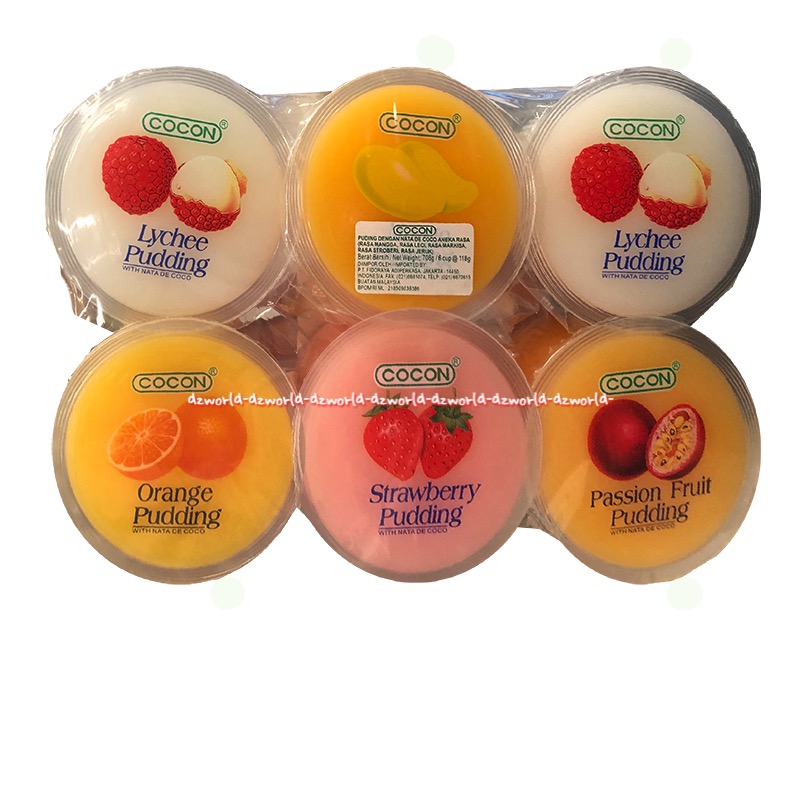 Cocon Pudding 6pcs Dengan Nata De Coco Aneka Rasa Mangga Leci Orange