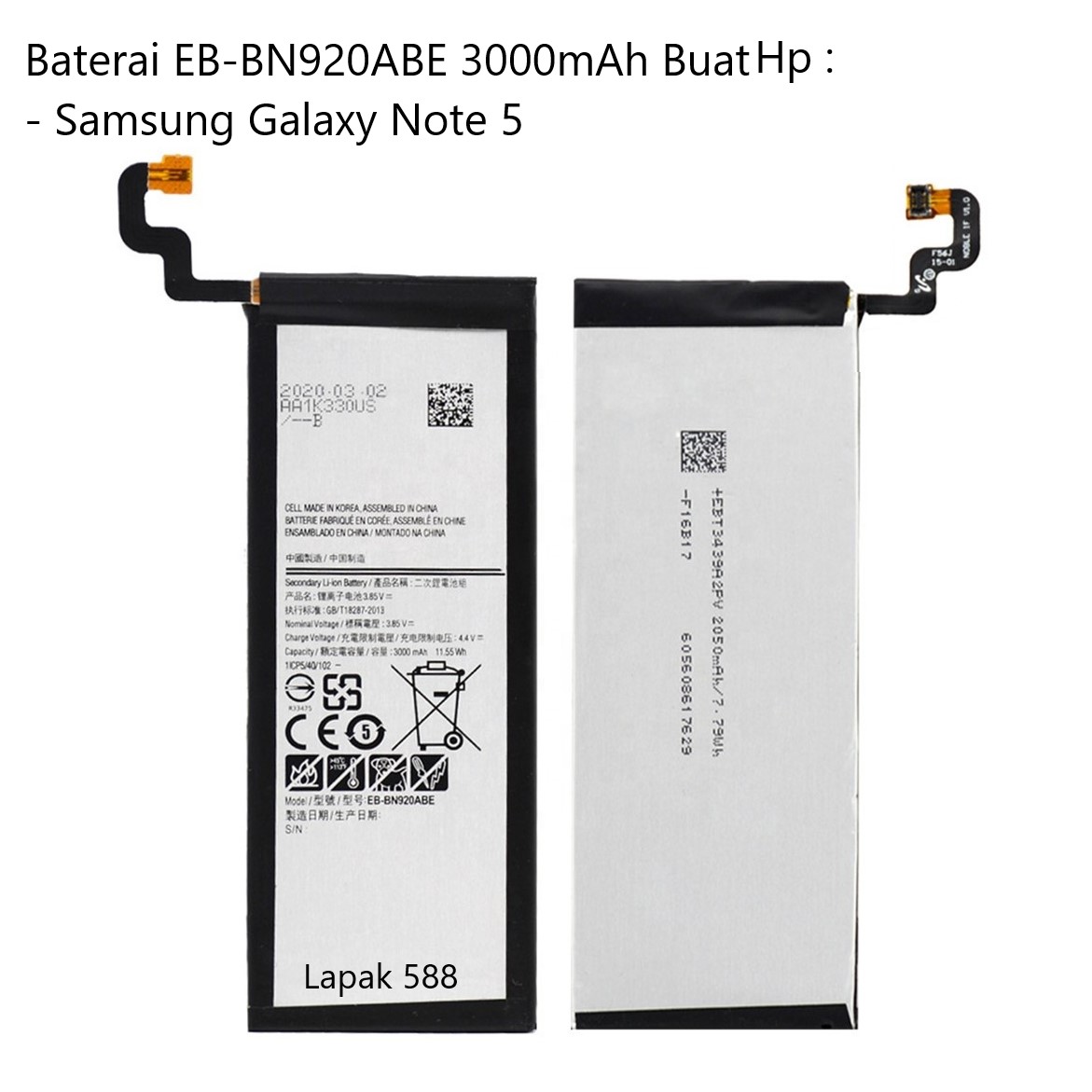 Original Baterai EB-BN920ABE Buat Handphone Samsung Galaxy Note