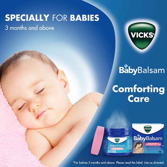 Vicks Baby Balsam Obat Herbal Untuk Flu Bayi Balsem Bayi Perlengkapan Kesehatan Bayi Salep Bayi 50 G Lazada Indonesia