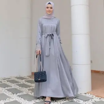 Gamis Terbaru Baju Kondangan Modern Syari Dress Ibu Muslimah Trendy Murah Gaun Pesta Perempuan Lebaran Busana