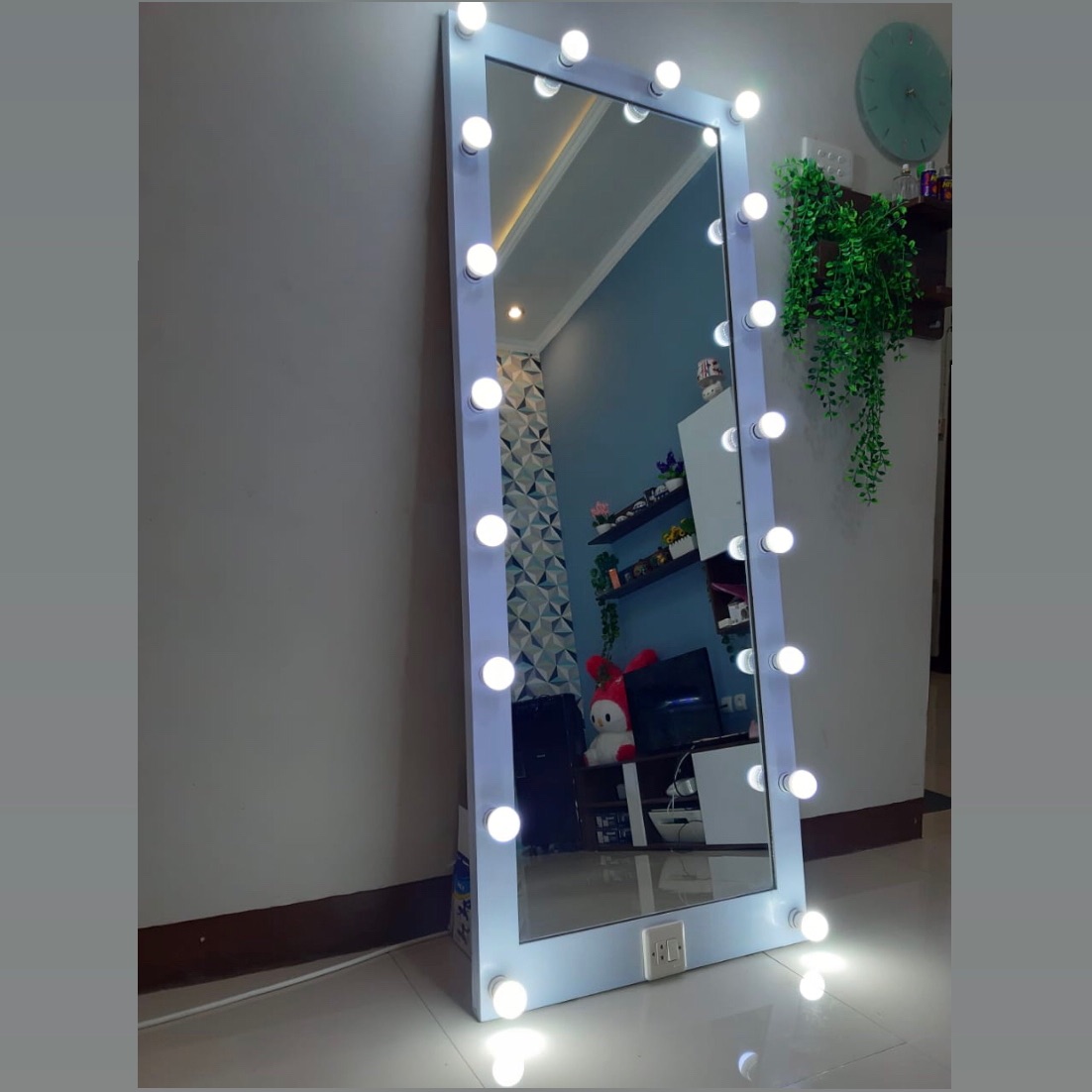 standing mirror led / vanity mirror full body / cermin berdiri