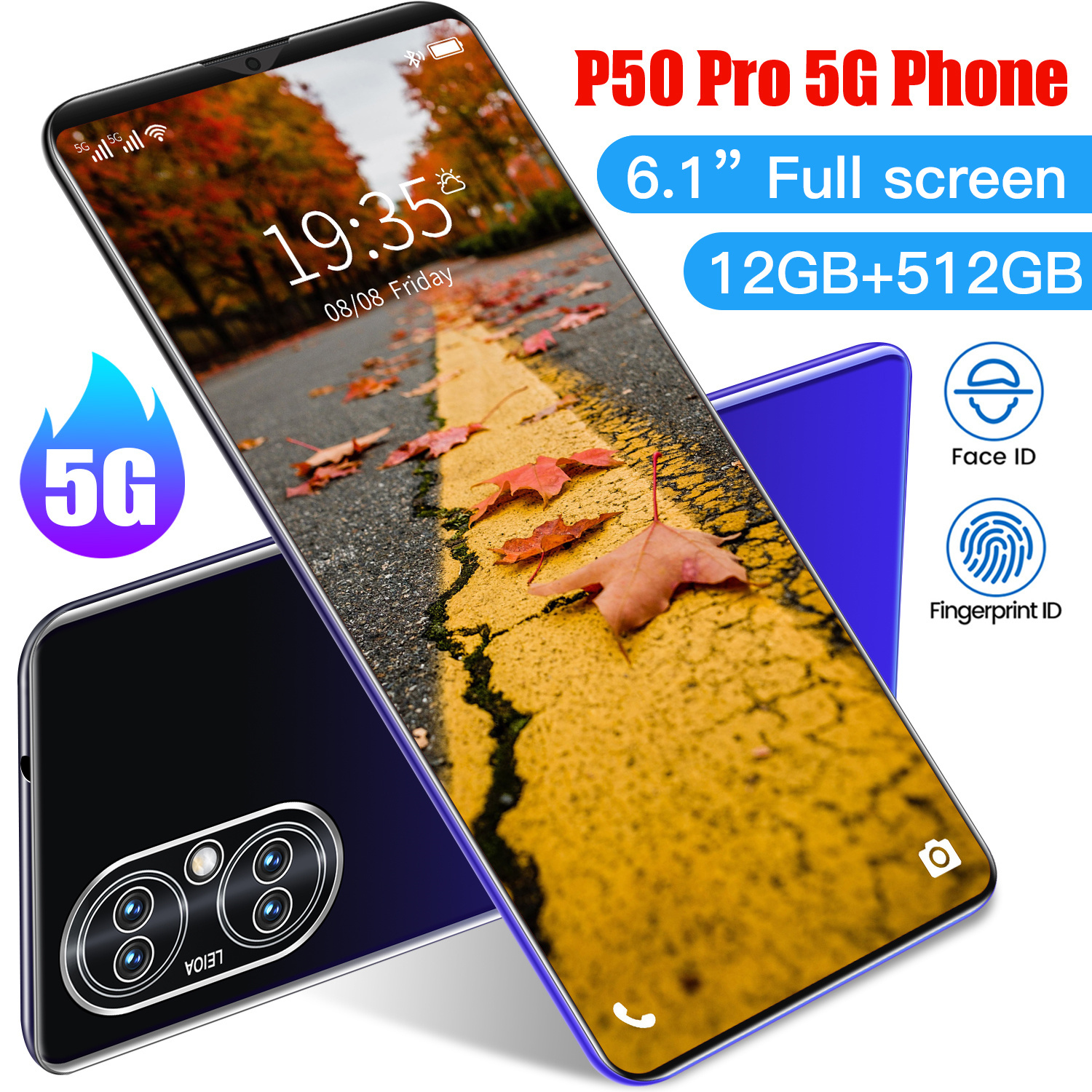 【hp seken murah bayar di tempat】RAM 6 GB 128 GB ROM P50pro Android 10.0 6.1 inci MTK6889 seluler 10 jaringan inti 21MP 4G + 48MP 5600 baterai P50 RAM 12GB + 512GB handphone 5G phone cellphone Dual SIM