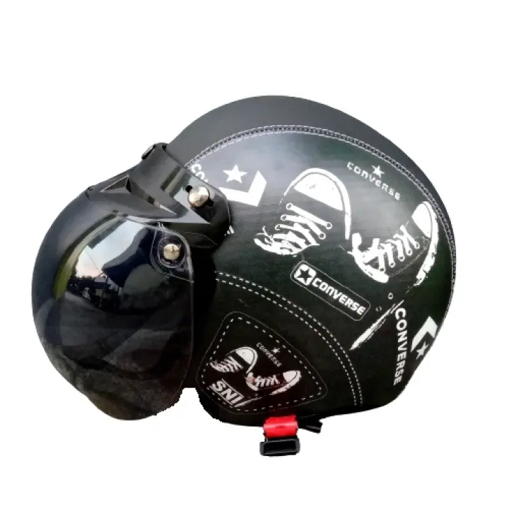 Helm Bogo Dewasa Sni Retro Original Motif Sepatu Converse Gratis Kaca Cembung Helm Sepeda Motor Sni Murah Kualitas Terbaik Lazada Indonesia