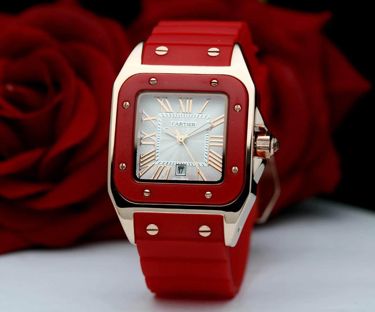 Promo Jam Tangan Fashion Wanita Cartier Karet Terbaru Sporty Tanggal Aktif