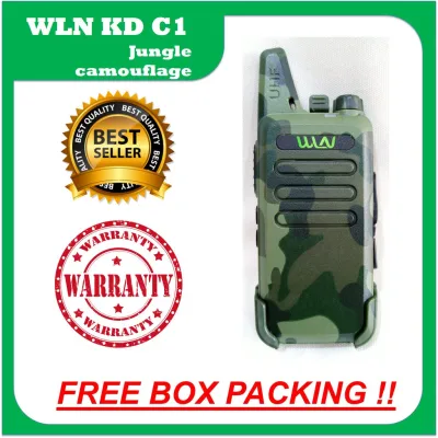 HT WLN KD C1 Jungle Camouflage + Earset, KDC1 KD-C1 Loreng doreng tentara army UHF Singleband Handy Talky + Earphone