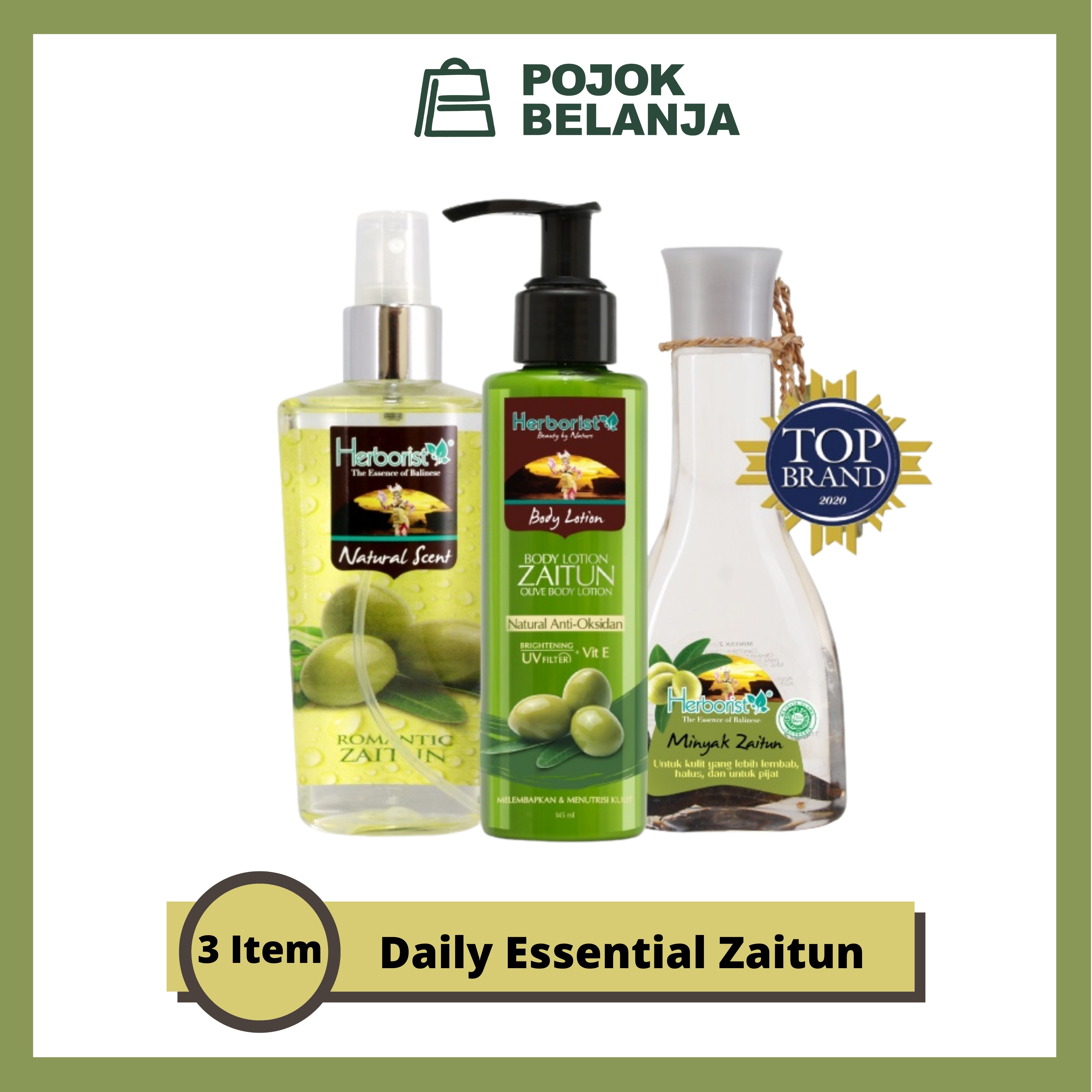 Herborist Paket Zaitun Daily Essential Minyak Zaitun 150 ml Hand Body Lotion 145 ml Body