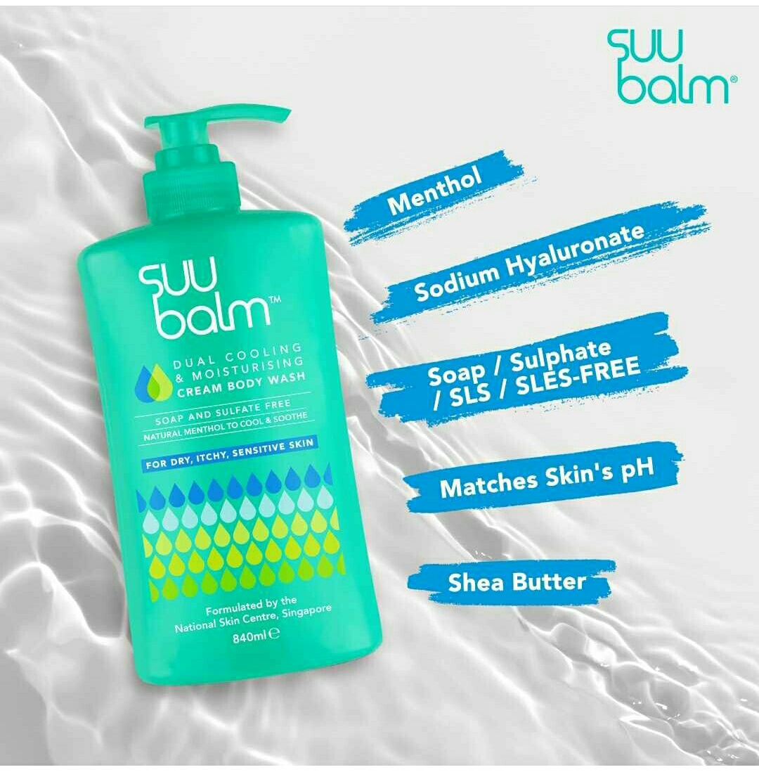 suu balm adult moisturizing cream body wash 420ml, dermatitis, allergic