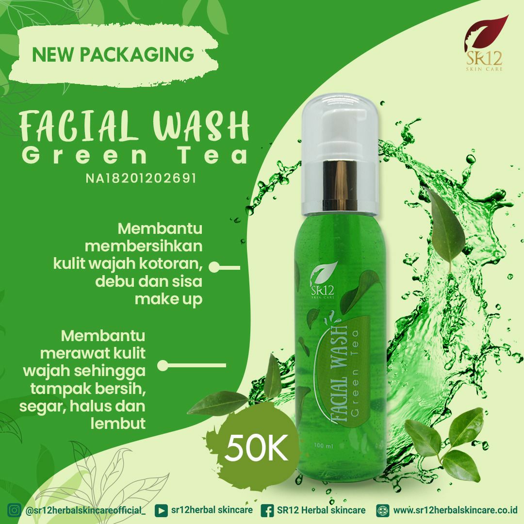 Sabun Muka Penghilang Jerawat Dan Kulit Berminyak Bpom Facial Wash Green Tea Sr12 Untuk Jerawat Komedo Pencerah Wajah Sabun Muka Green Tea Sr12 Lazada Indonesia