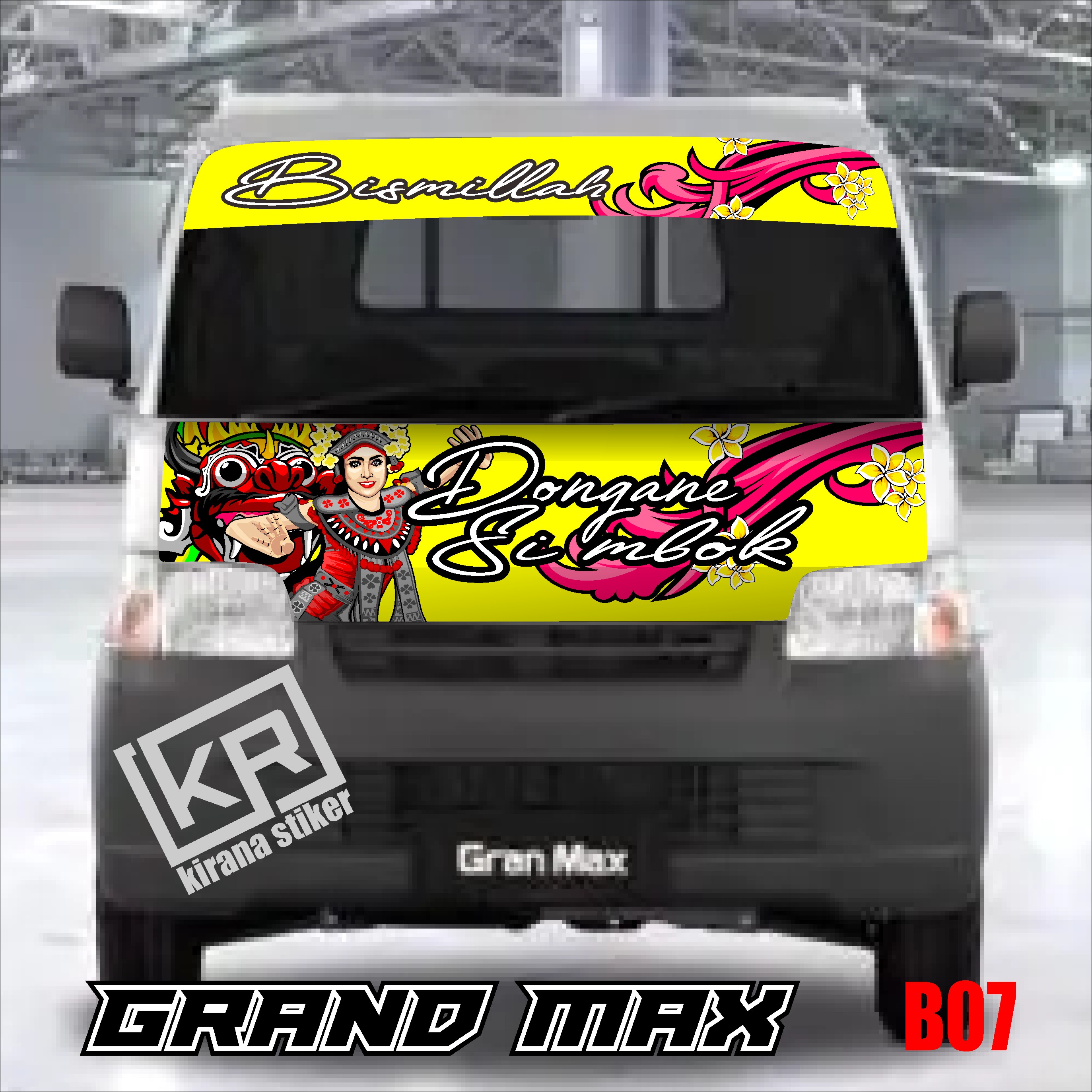 STIKER DECAL MOBIL GRANDMAX PICKUP / KAP DEPAN DEKAL full DEPAN DESAIN ...