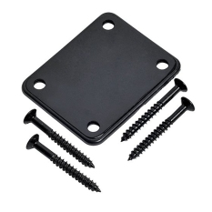 1 Set Electric Guitar Neck Plate with Screws for Strat Tele Guitar Precision,Jazz Bass Replacement, Black