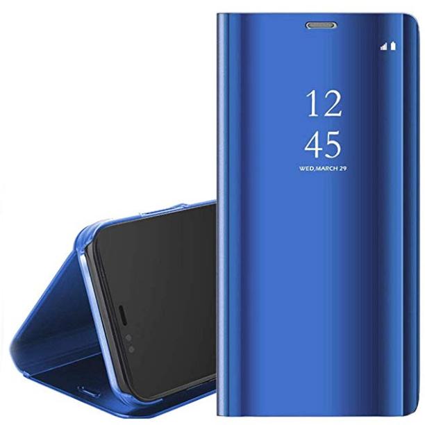 Oppo A3S / A5 / Realme C1 Premium Flip Cover Mirror Wallet Planting Leather Stand Auto Lock Case Dompet