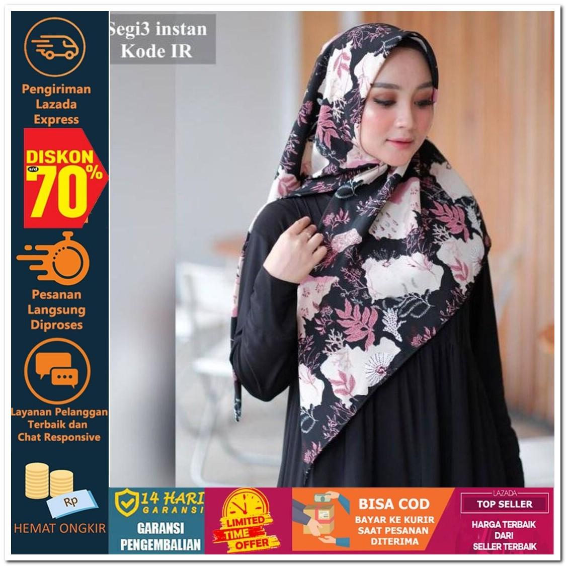Totally Great Shop SEGITIGA INSTAN MONALISA KODE IR IP IT IS Hijab Jilbab Segi Empat Square Pashmina Kerudung Khimar Pesta Kondangan Nikahan Simple Pet Instan Instant Bergo Kekinian Trendy