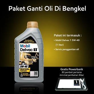 Mobil Delvac 1™ 5W-40 (1 liter) Paket Ganti Oli Di Bengkel