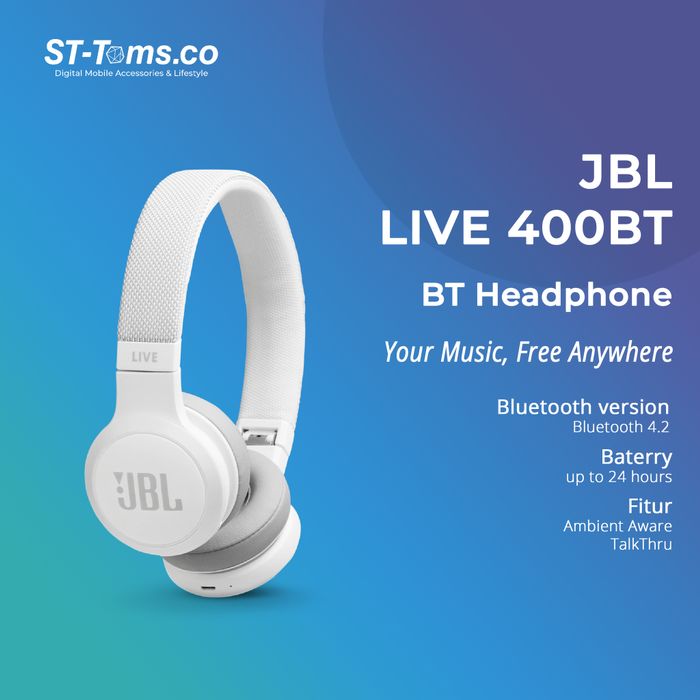 Termurah dan Bisa COD!!! jb/l Live 400BT / 400 BT Wireless On-Ear Headphone  - Putih Sedia Juga Earphone sam/sung/Earphone bluetooth j/bl/Earphone  re/alme/Earphone bass | Lazada Indonesia