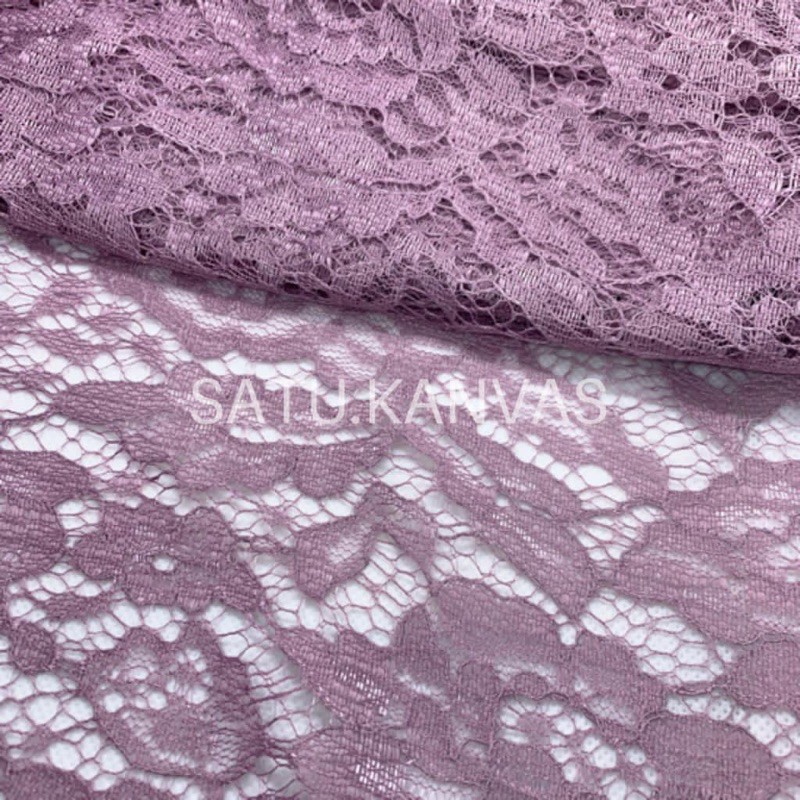 Lilac Stretch Lace Fabric
