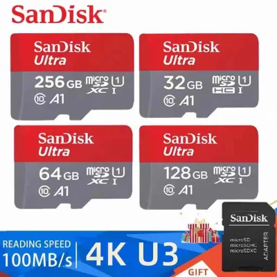 SanDisk Micro SD 64GB/128GB/256GB Kartu Memori 100MB/S Ultra Microsd SD HC Class 10 Memory TF Card