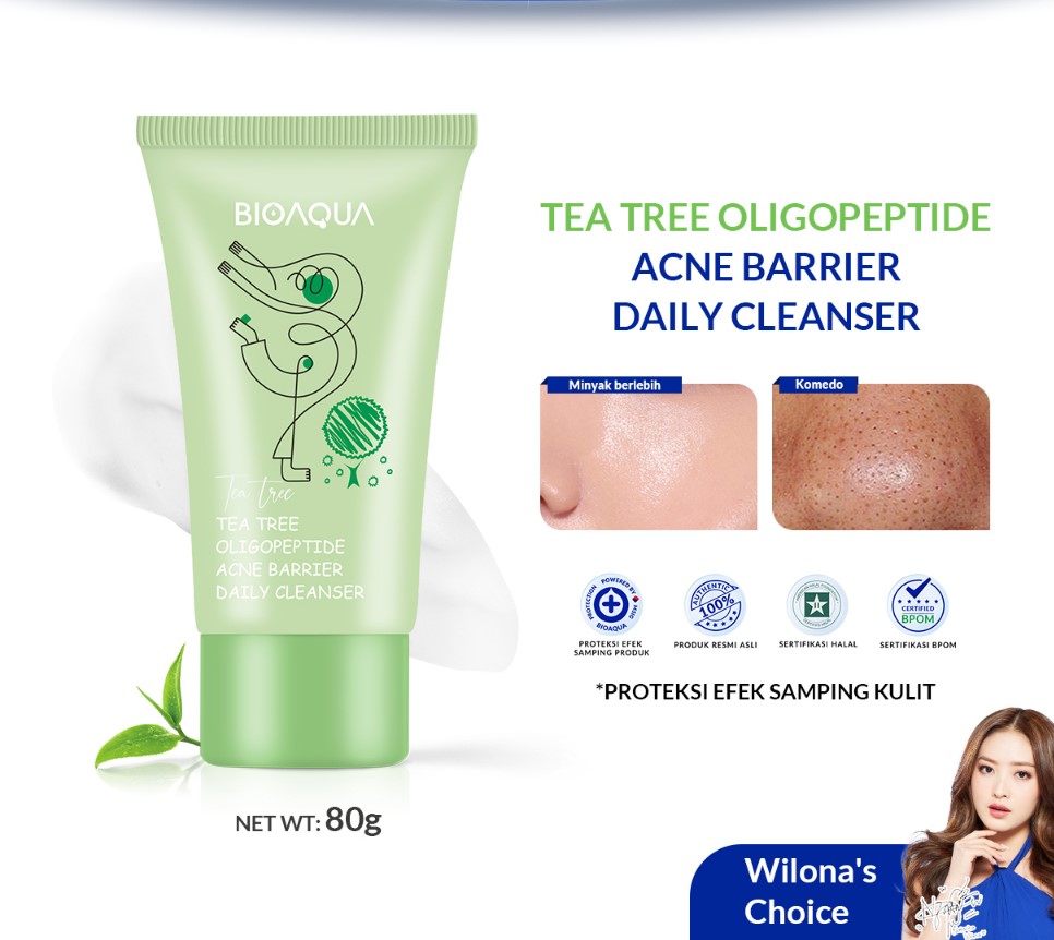 BIOAQUA Tea Tree Oligopeptide Acne Barrier Sun-Shield Daily Sunscreen SPF35 PA+++50g
