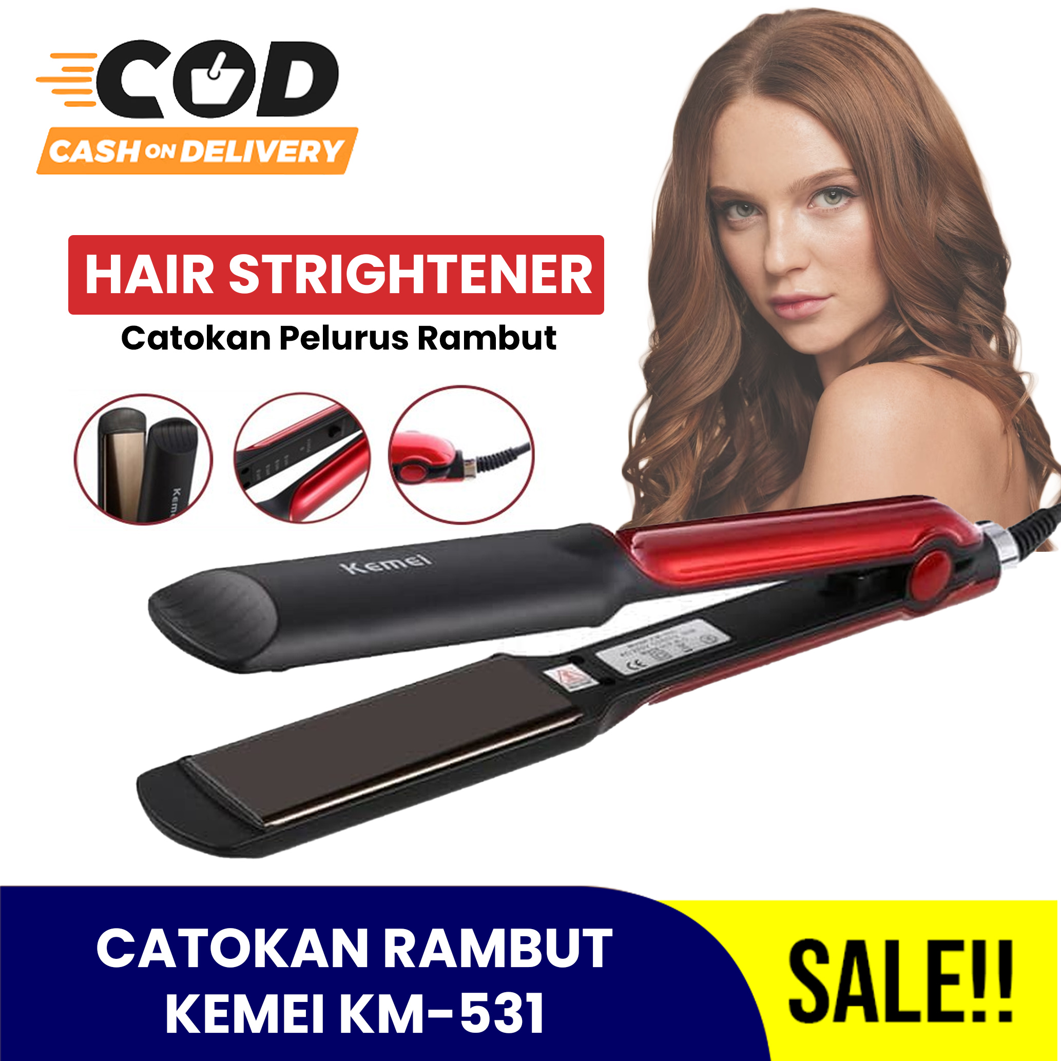 Catokan Rambut KEMEI KM 531 Catok Rambut 2in1 Lurus dan Keriting Hair Crimper Profesional Salon Smothing Alat Pelurus Rambut Lazada Indonesia