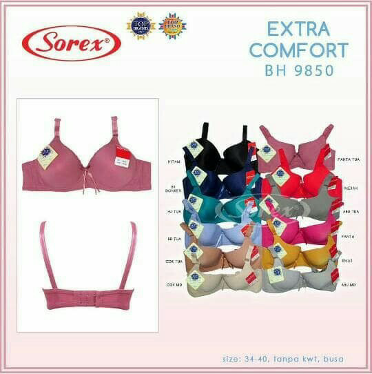 Sorex Bra Extra Comfort Busa Tanpa Kawat Kait 2 Setara Cup B BH 9850