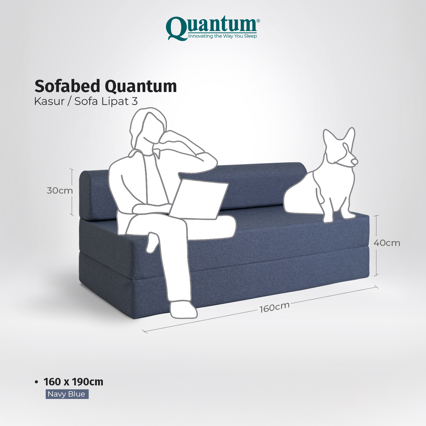 Quantum Trifold Sofabed Sofa Bed Kasur Sofa Tidur Lipat