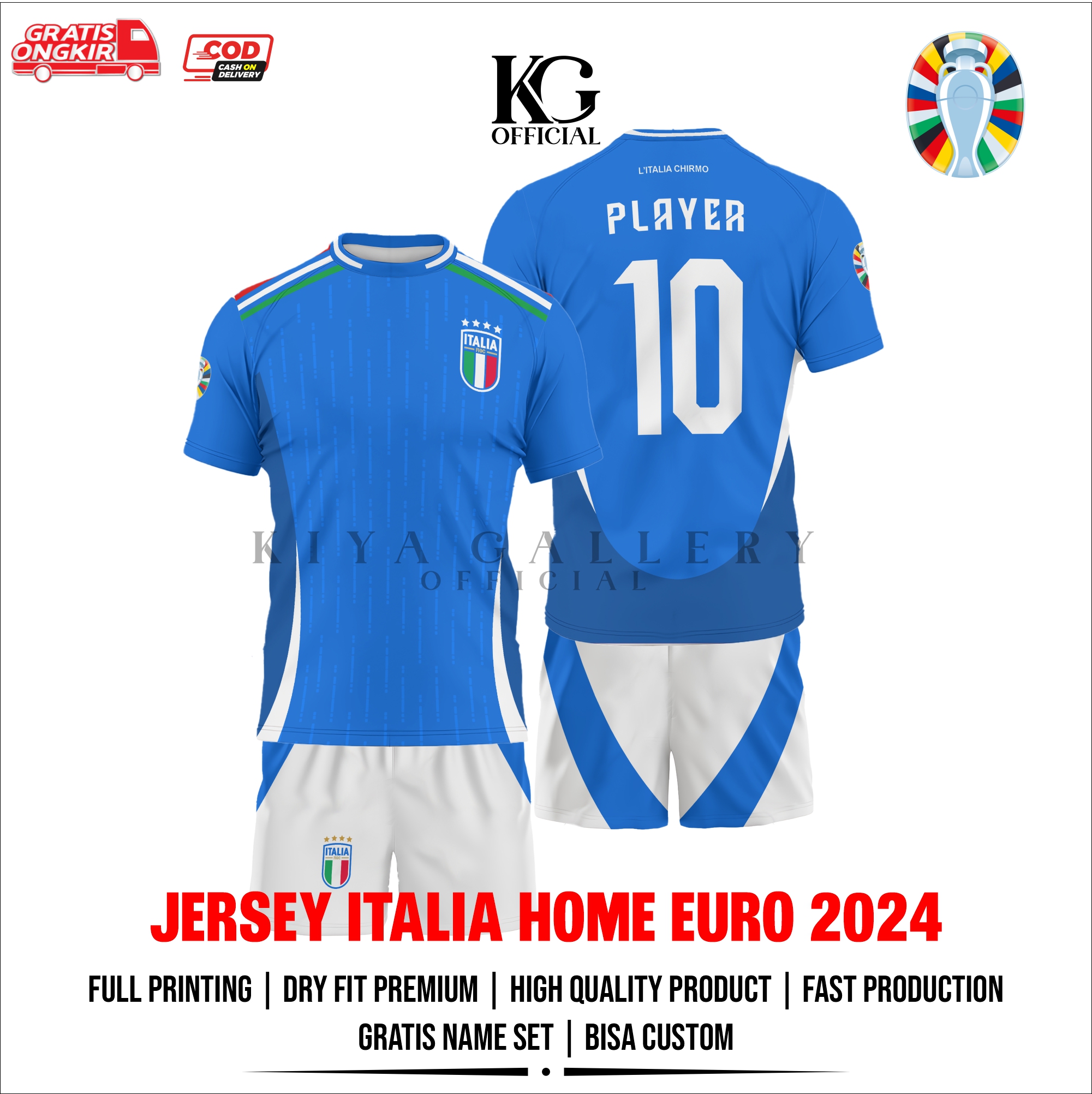 Timnas Italia Italy Football Shirt Away Italy National Team Soccer