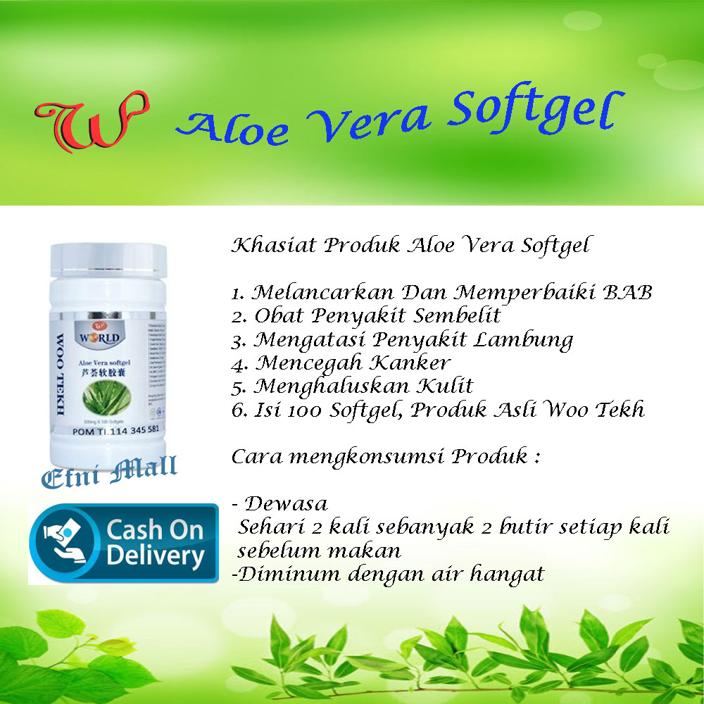 Aloe Vera Softgel WooTekh Original 100 Herbal Asli Obat Penyakit