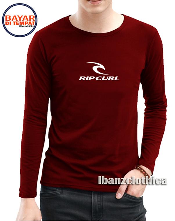 Kaos Polos Lengan Panjang Premium IBZ0010 / Kaos Distro / Kaos Warna Putih - Marun - Biru dongker - Grey - Hitam / Kaos Olahraga
