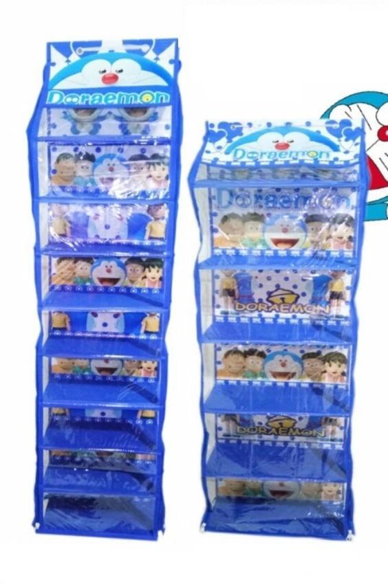 1 set Rak tas 6 susun dan rak sepatu gantung 9 susun Karakter Doraemon